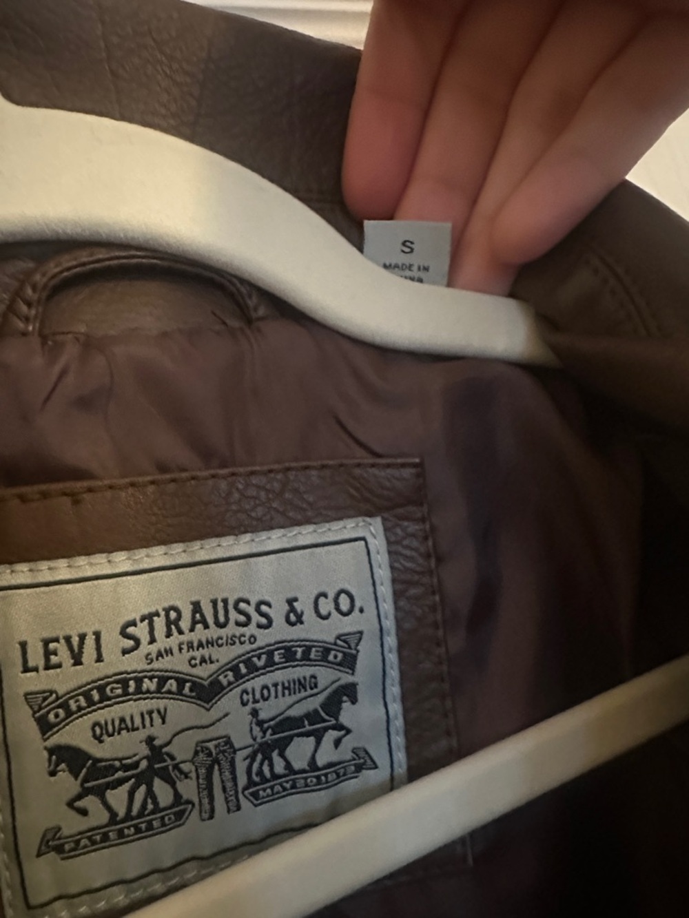 Levi's Women's Brown Faux Leather Moto Jacket with Snap Details - Picture 5 of 5